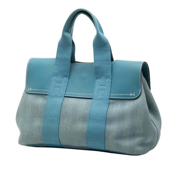 Hermes Hermès Valparaiso PM Handbag in Blue Jean Toile Chevron Leather for Women - Picture 2 of 6